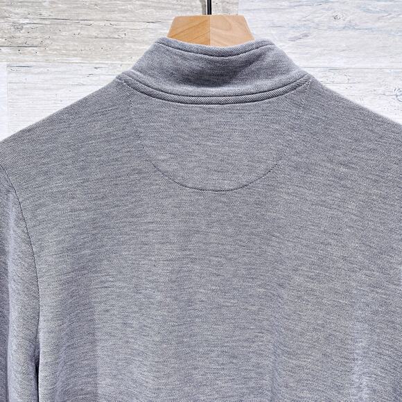 Vineyard Vines Saltwater 1/4 Zip Pullover Gray Pique Pima Cotton Boys XL 18 - Picture 4 of 5